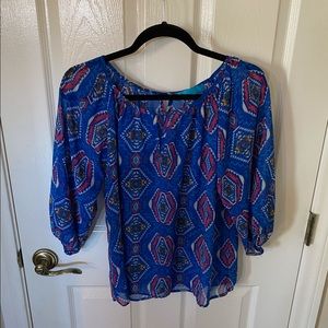Blue Printed Blouse | Size Med/Large